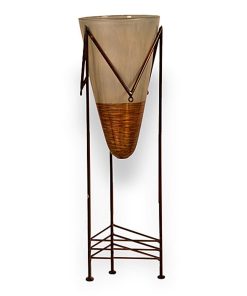 Golden Pearl Small Cone Vase with Iron Stand