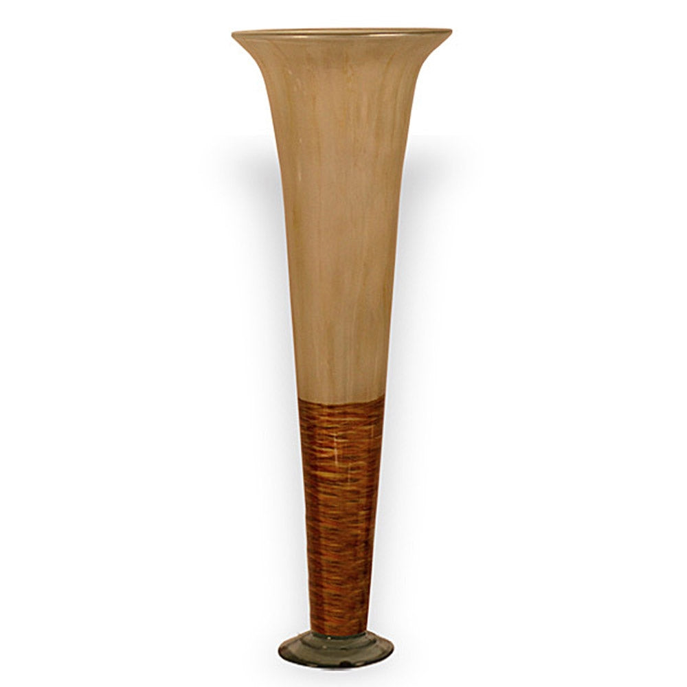 Golden Pearl Trumpet Glass Vase