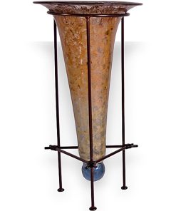 Gold Dust Cone Vase with Iron Stand