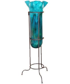 Turquoise Small Floor Vase with Stand