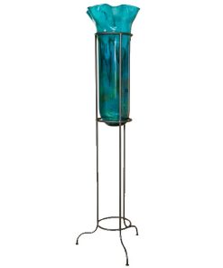 Turquoise Large Floor Vase with Stand