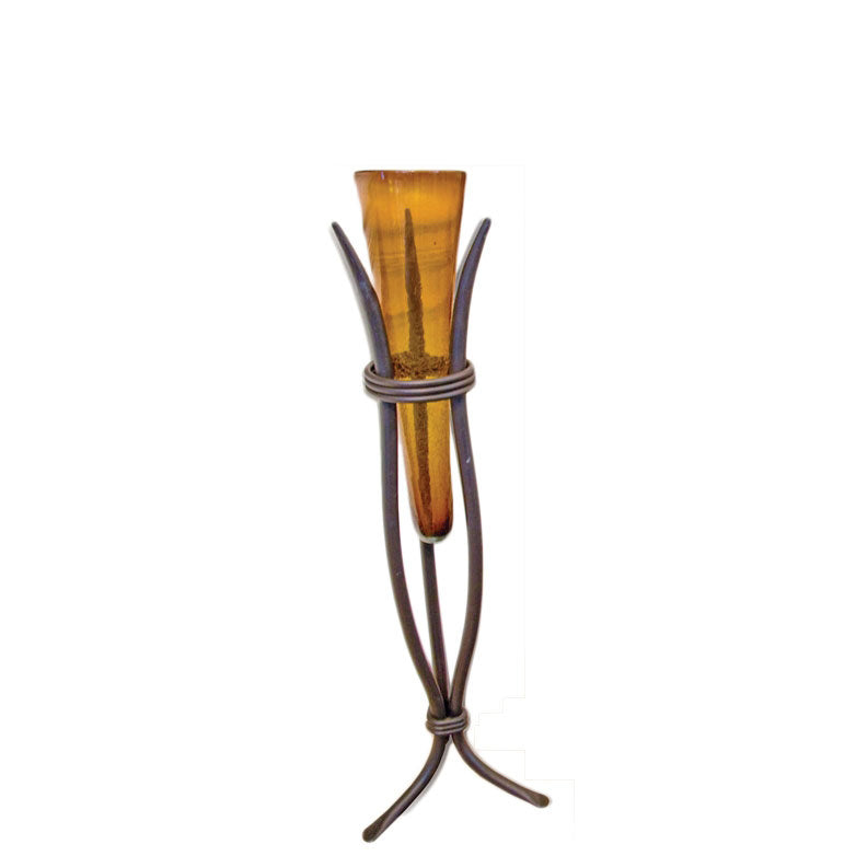 Milan Iron Floor Vase Medium with Painted Glass