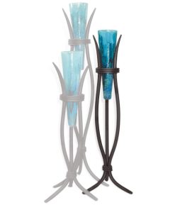 Medium Milan Iron Floor Vase with Painted Glass
