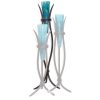Large Milan Iron Floor Vase with Painted Glass