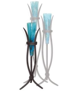 Small Milan Iron Floor Vase with Painted Glass