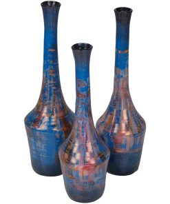 Cork Ceramic Vases Set of 3 | Cobalt Blue