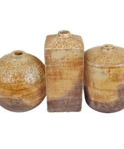 Geometric Ceramic Vases Set of 3 | Slate