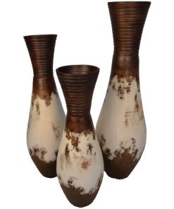 Brooks Ribbed Ceramic Vases Set of 3 | Strassburg